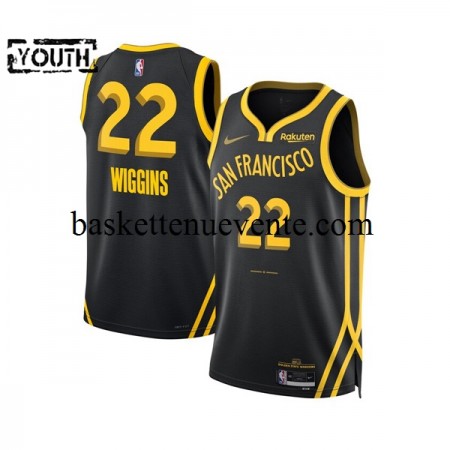 Maillot Basket Golden State Warriors Andrew Wiggins 22 2023-2024 Nike City Edition Noir Swingman - Enfant